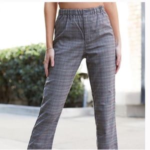 Grey and red plaid Tilden pants